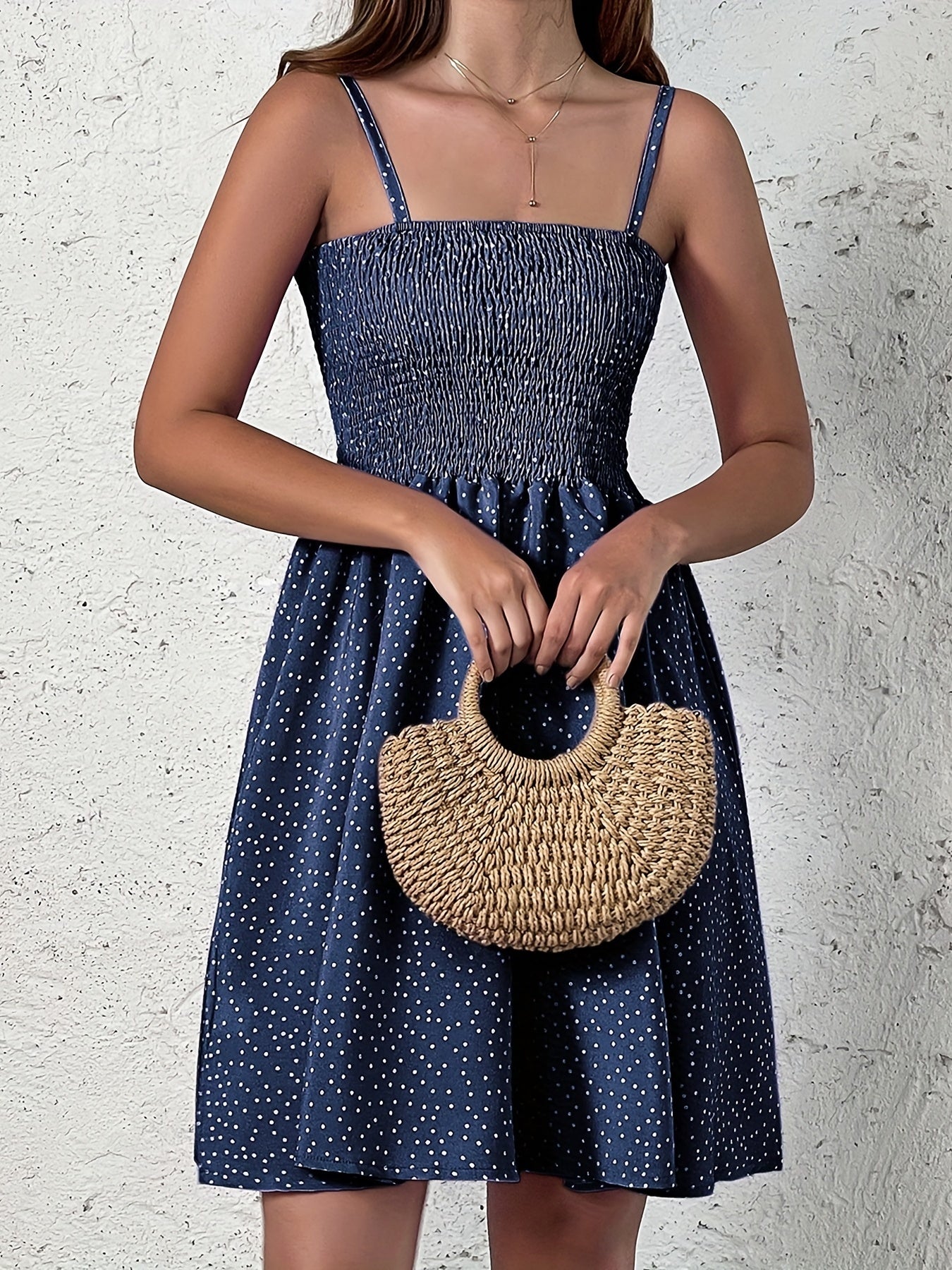 [Summer Cami Dress] Summer Backless Polka Dot Cami Dress | Women's Casual Clothing For Spring