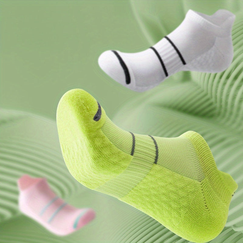 5 Pairs of Thin Mesh Men's Professional Sports Socks, Breathable Sweat-absorbing Anti-odor with Ear Lifting Heel Guard