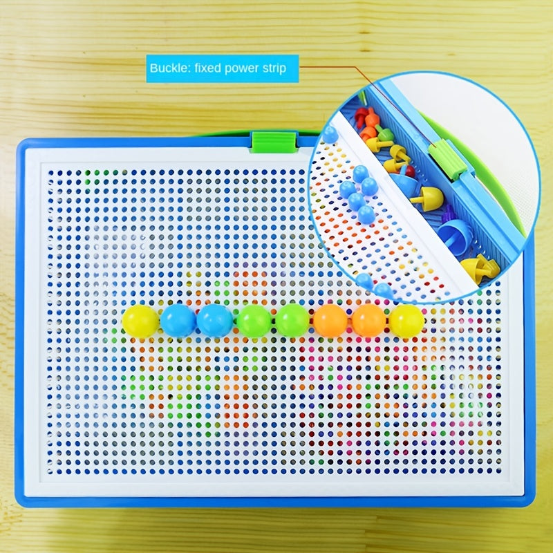 Diikamiiok 296pcs Plastic Mushroom Nail Building Blocks Puzzles Kids Educational Game Color Cognition Intellectual Educational Toys For Children Gifts Easter Gift Christmas, Halloween Gift