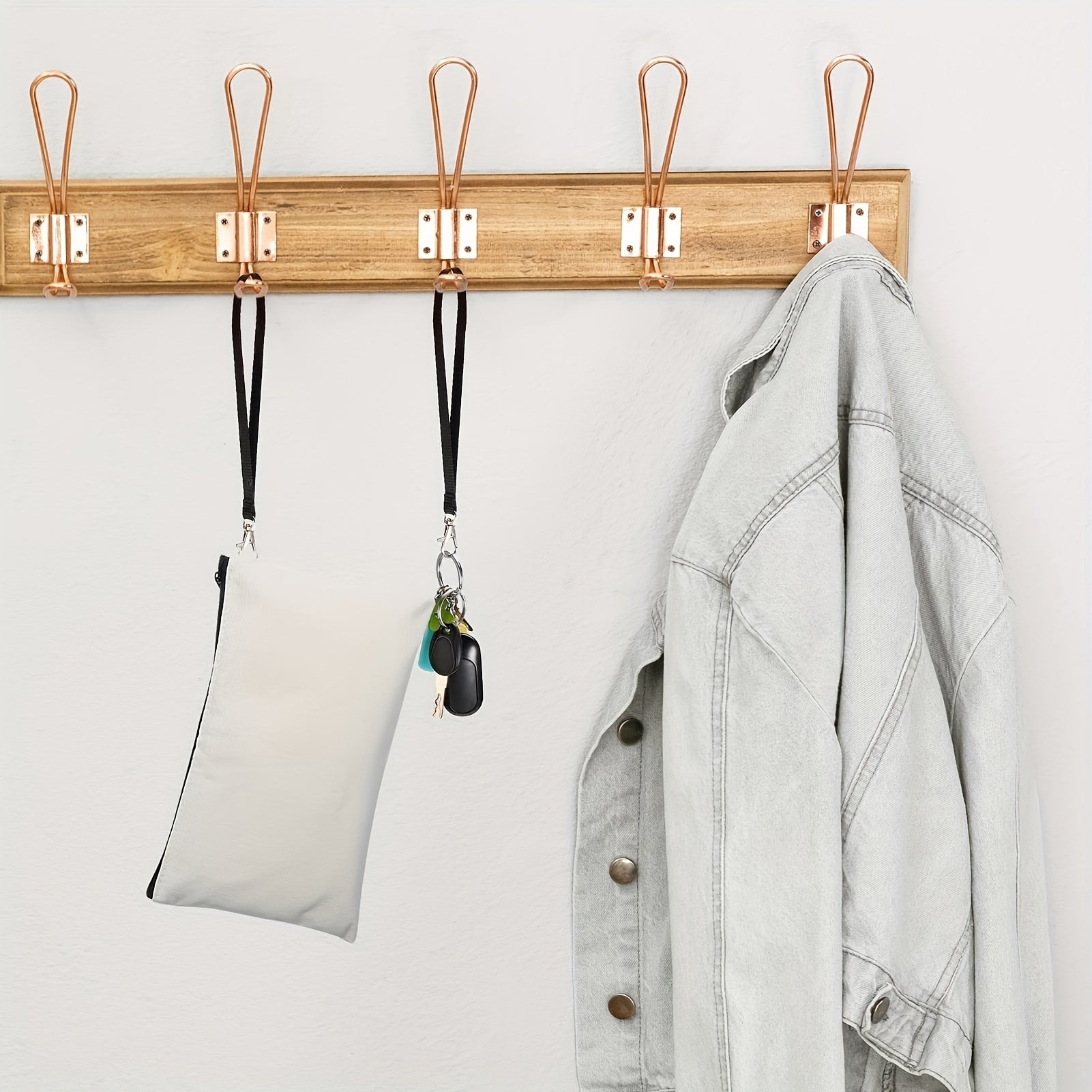 10pcs Cosmetic Bags Sublimation Blank Heat Transfer Makeup Bags With Wristband Lanyards For DIY Craft Travel Canvas Zipper Pencil Bags (8.3 X 5.1 Inch/21.08 X 12.95 Cm)