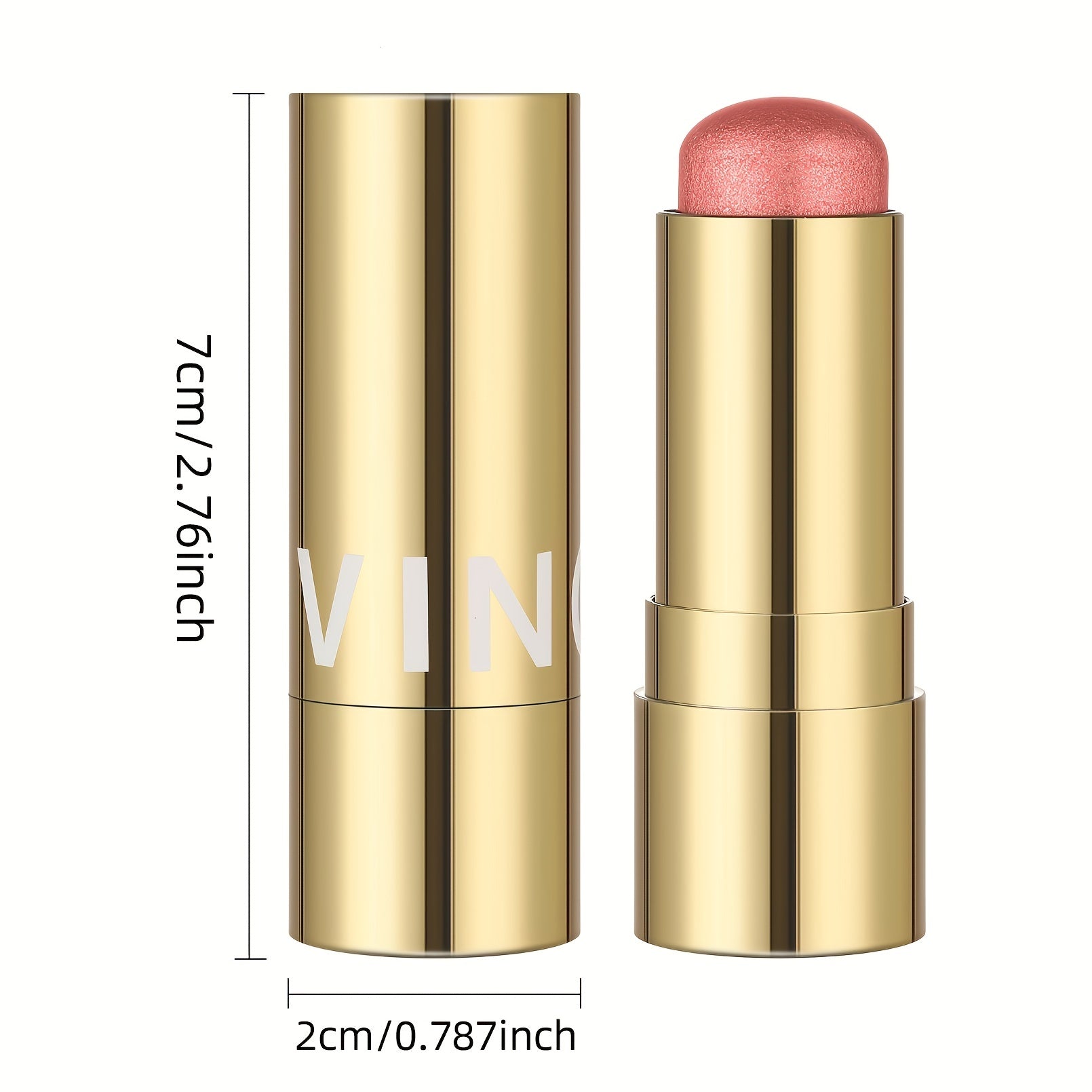 Multifunctional Highlighter Blush Stick - Brightening & Contouring Makeup Stick with Plant-Based Squalane, 3 Shades (Pink, Beige, Brown) for Cheeks, Lips, Eyes - Long-Lasting Shine, Easy Application, No Smudge, No Transfer, B