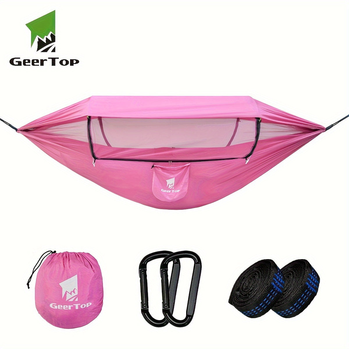 GEERTOP 3in 1 Outdoor Hammock with Mosquito Net Sun Shelter Rainfly, Double Sleep Rest Camping Hammock for Backpacking Travel Garden Park