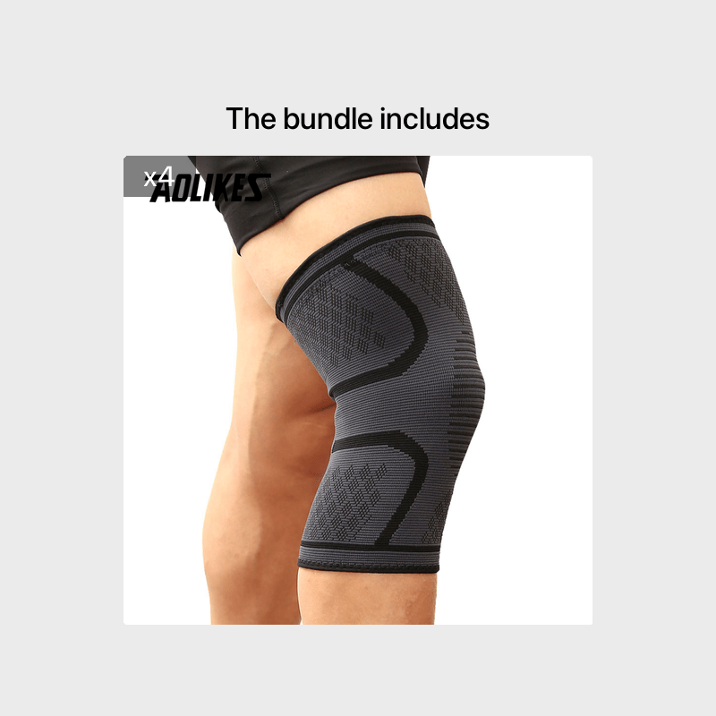 1pc AOLIKES Compression Knee Sleeve - Breathable, Non-Slip, Ideal for Running, Volleyball, Basketball, Yoga, Tennis, Football and more - Durable Polyamide & Nylon, Fitness Enthusiasts, Athletes, Fitness Accessory, Sports Gear