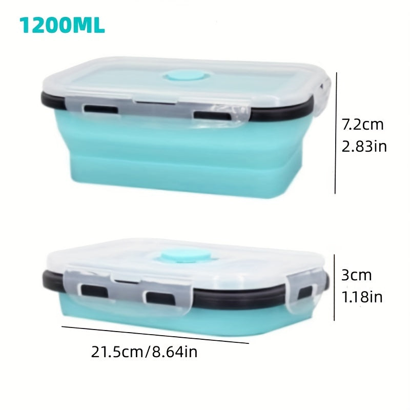[Silicone Food Container] Collapsible Silicone Food Storage Container - BPA Free - Microwaveable - Freezer, Dishwasher Safe - Space Saving Stackable - Collapsible Leftover or Meal Prep Lunch Box Containers