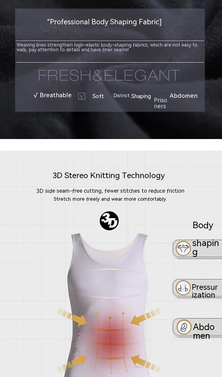 Men's Compression Body Shaper Tank Top, Slimming Vest