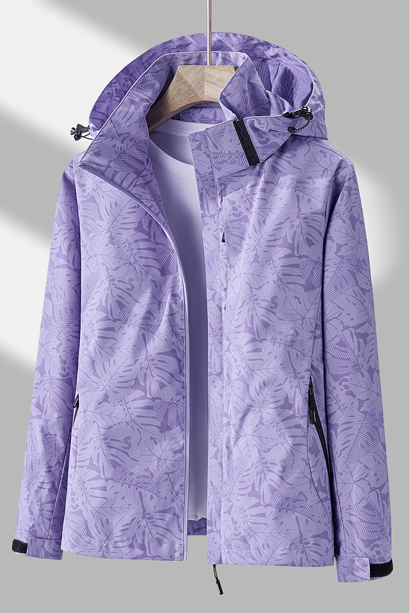 Women's Camouflage Outdoor Jacket: Windproof & Rainproof With Removable Hood - Perfect For Outdoor Adventures!