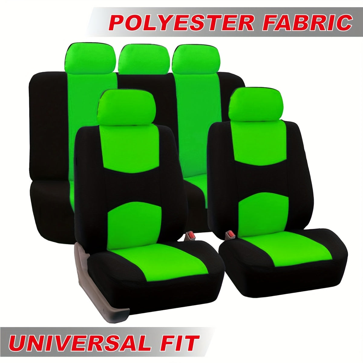 Polyester Universal Fit Car Seat Cover Full Set for 5 Seats Cars
