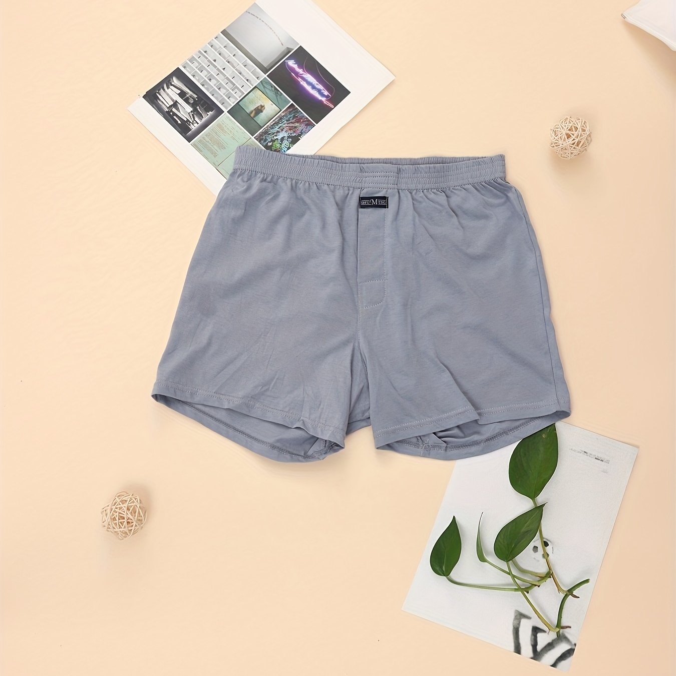 Men's Pure Cotton Arrow Pants Loose Underwear Pajama Pants Home Pants High Waist Deep Crotch