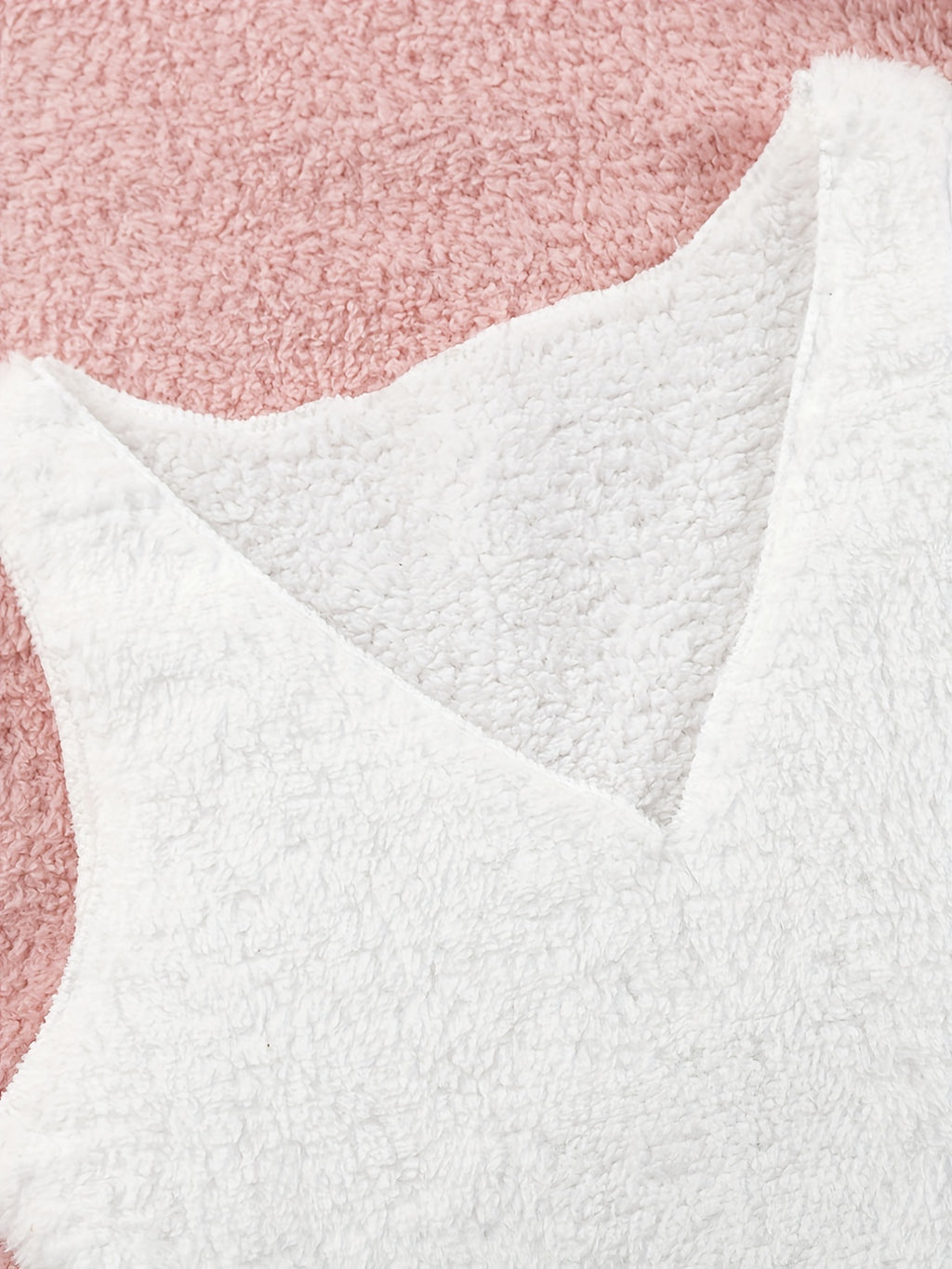 Warm Fuzzy Pajama Set, Long Sleeve Hooded Robe & Tank Top & Drawstring Shorts, Women's Sleepwear & Loungewear