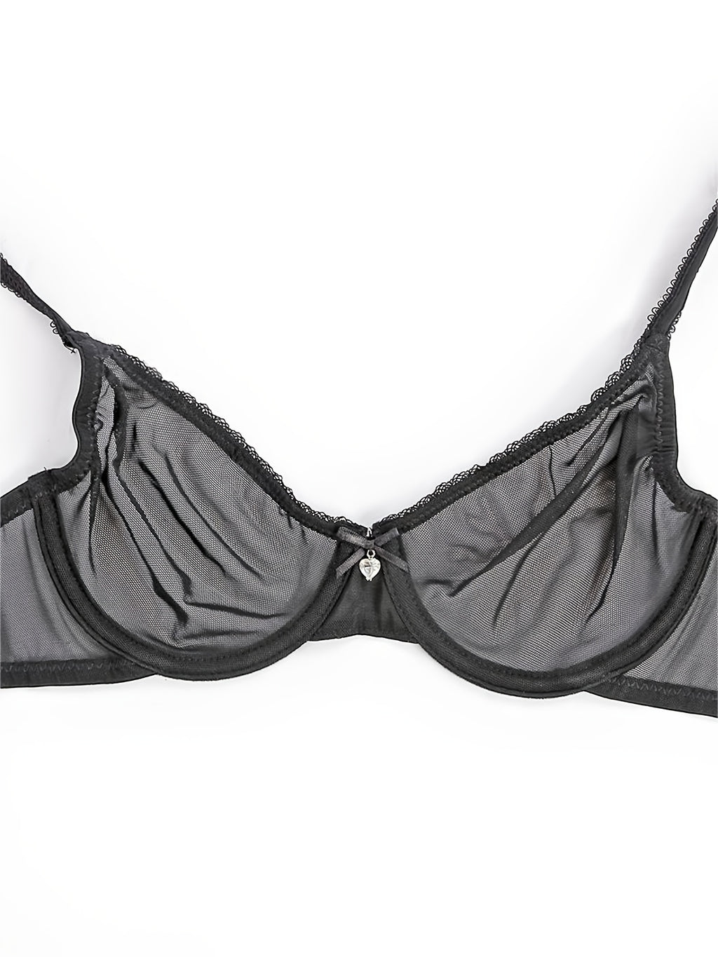 Transparent Mesh Thin Unlined Bra, Breathable Sheer No Pad Knitted Fabric Everyday Intimates Bra, Women's Lingerie & Underwear