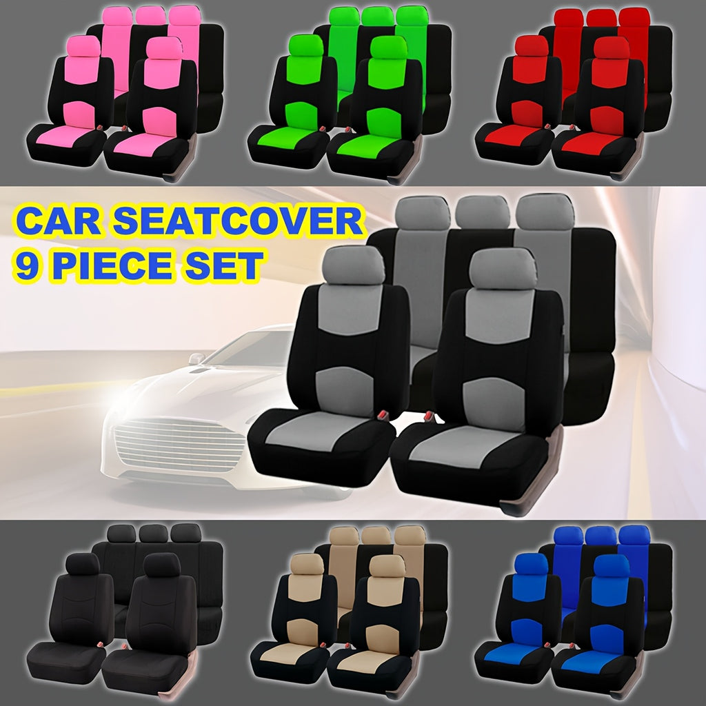 Polyester Universal Fit Car Seat Cover Full Set for 5 Seats Cars