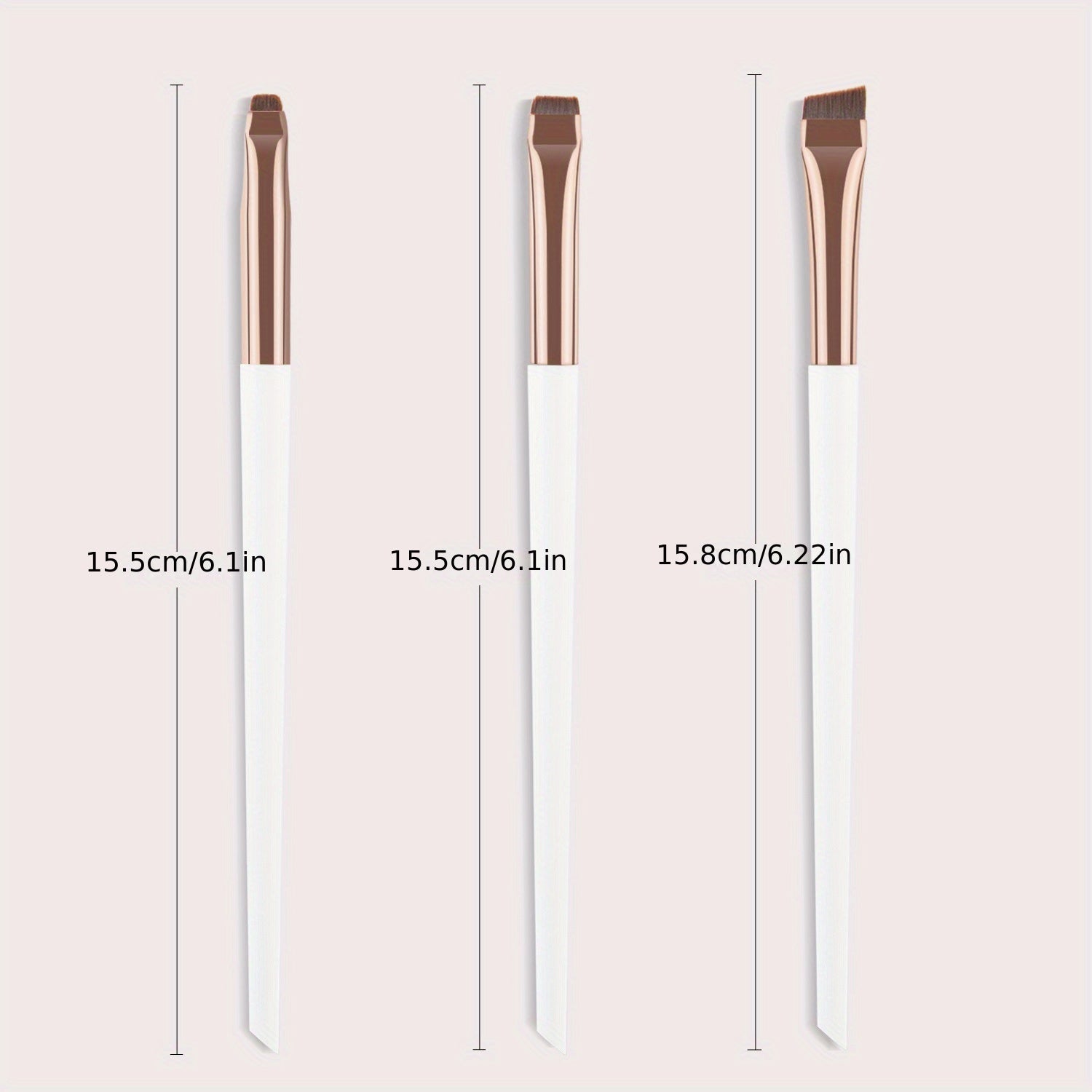 3Pcs Ultra-Thin Eyebrow Brush Set - Angled Precision Eyeliner Makeup Brushes, Synthetic Bristles Slanted Eye Brow Tinting Kit