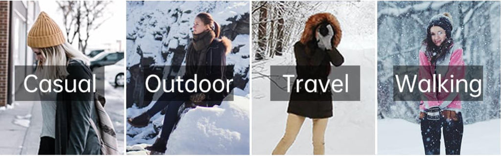 Women's Black Waterproof Non-slip Outdoor Sneakers, Winter Thermal Insulated Shoes, Women's Footwear