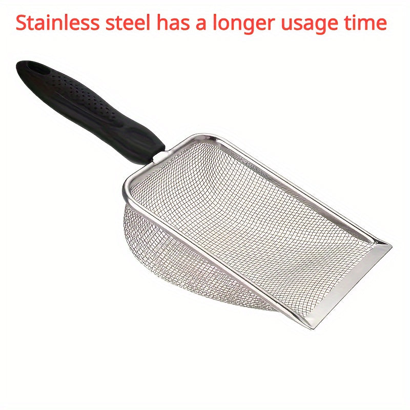 1pc Stainless Steel Pet Litter Shovel - Convenient Tool For Dogs And Cats, Easy Clean Tool For Dog And Cat Pan Maintenance
