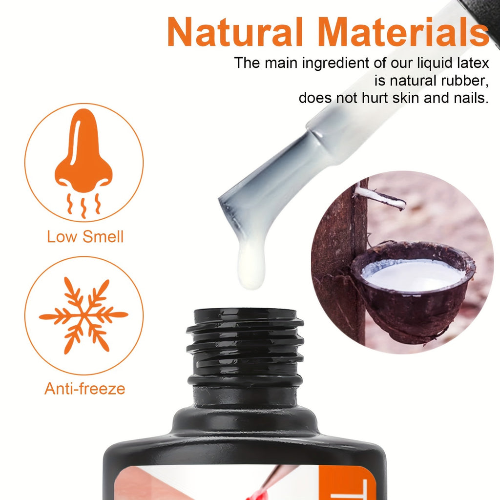8ml Liquid Latex For Nails, Fast Drying Liquid Latex Nail Polish Barrier Peel Off Latex Tape, Nail Polish Skin Protector Cuticle Guard For Fingers Nail Painting For Various Nail Art, Without acetone
