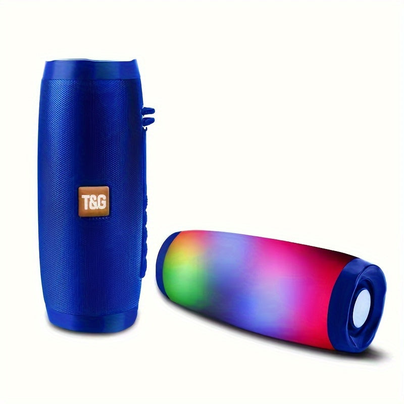 Portable Wireless Speaker With Colorful LED Light, Outdoor 3D Stereo Bass Luminous Speaker, TWS Stereo Subwoofer Rod Hands-Free Call/FM/TF Card/U Disk, Connect Mobile Phone/Tablet/TV, wireless Portable Audio, Electronics/Cons