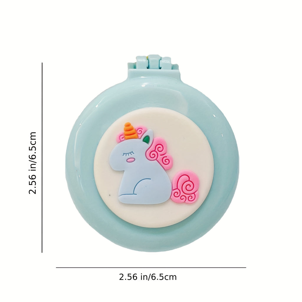 1pc Portable Folding Comb with Makeup Mirror - Air Cushion Massage Hair Brush for Normal Hair - Travel Pocket Mini Hair Brush Essentials for Women