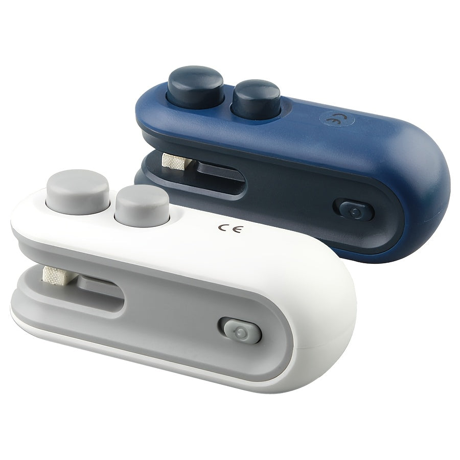 2-in-1 Rechargeable Mini Snacks Bag Sealer - USB-Powered Heat Seal & Cut Fresh Food Storage Bags, Compact Design with Built-in Battery, 16W, Plastic Material For Easy Storage & Freshness, Usb Powered Sealer, Durable Plastic S