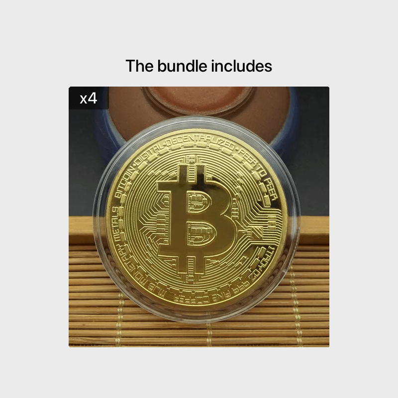 Golden Commemorative Coin Of Bitcoin, A Virtual Currency, As A Business Gift Item With Coin Craftsmanship For Foreign Trade.