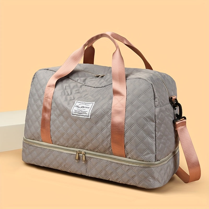 [Luxury Travel Bag] Extra Large Luxury Women's Gym Duffel Travel Bag | Multifunctional with Wet/Dry Separation, Convenient Side Pockets, and Independent Shoe Compartment - Lightweight Maternity Bag Storage Bag for Short Trip