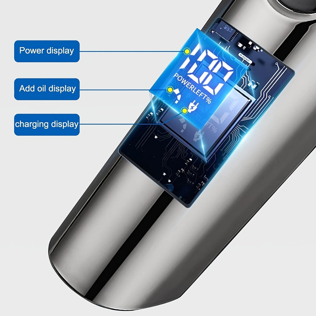 Beard Trimmer For Men, All-in-One Men's Hair Clipper Hair Trimmer, Mustache Body Nose Ear Facial Cutting Shaver, Electric Razor Grooming Kit, USB Rechargeable Cordless & Led Display, Holiday Gift For Him Father's Day Gift