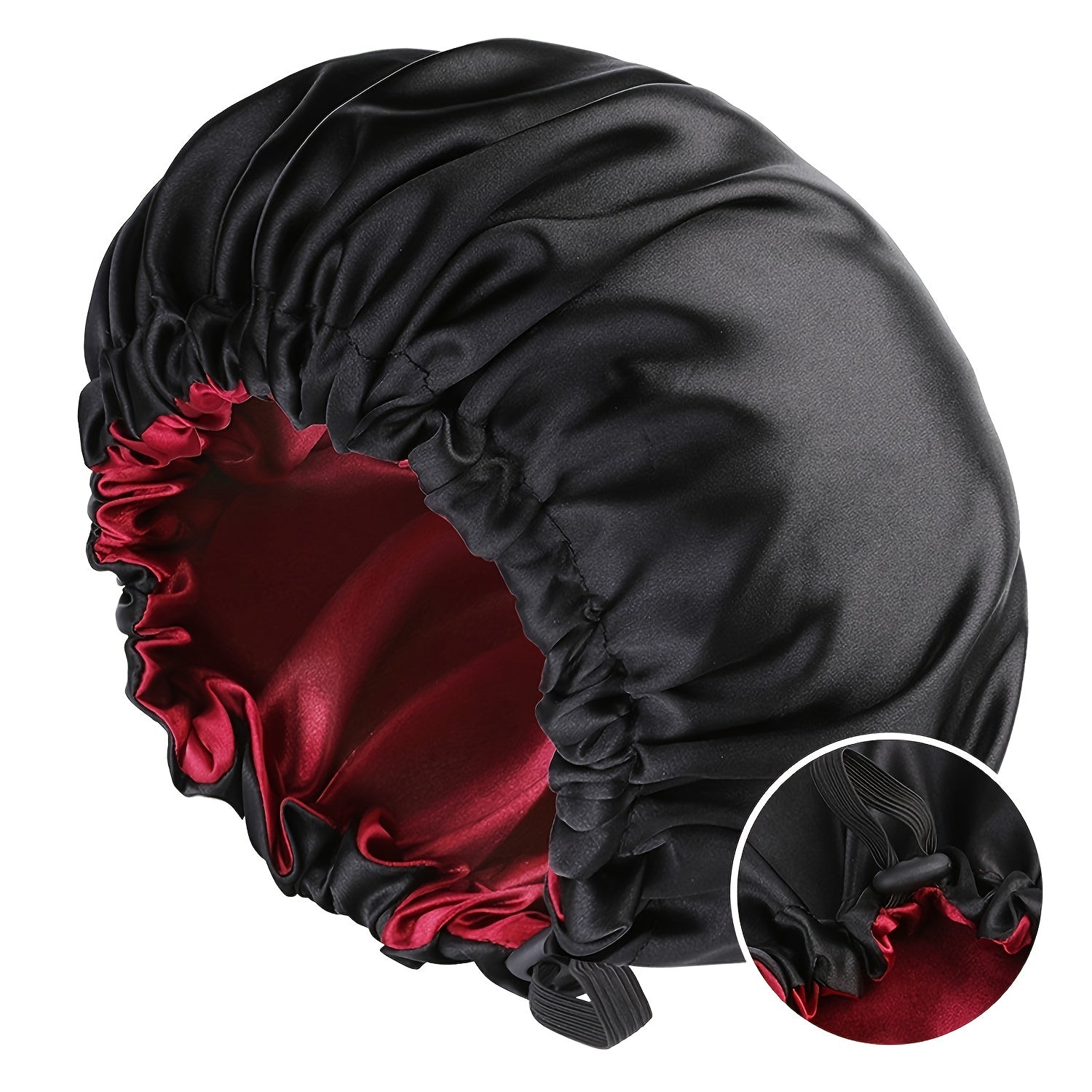 Satin Bonnet For Sleeping Adjustable Bonnet For Curly Hair Bonnets Double Layer Large Satin Lined Sleep Cap For Women
