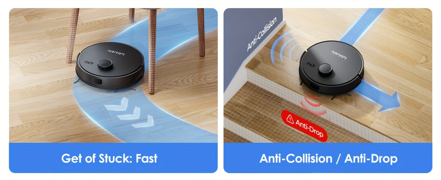 Robot Vacuum And Mop Combo 5000Pa, Lubluelu 15 Robot Vacuum, Auto-Charging, 5 Maps, 30 No-go Zones, WiFi/App/Alexa, 3 In 1 Robot Vacuum Cleaner For Pet Hair Carpet Hard Floor