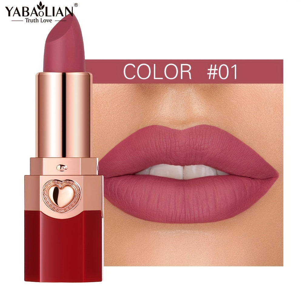 YABAOLIAN Lipstick 12 Colors Lipstick High Pigment Long Lasting Waterprrof Cosmetic Matte Lipstick
