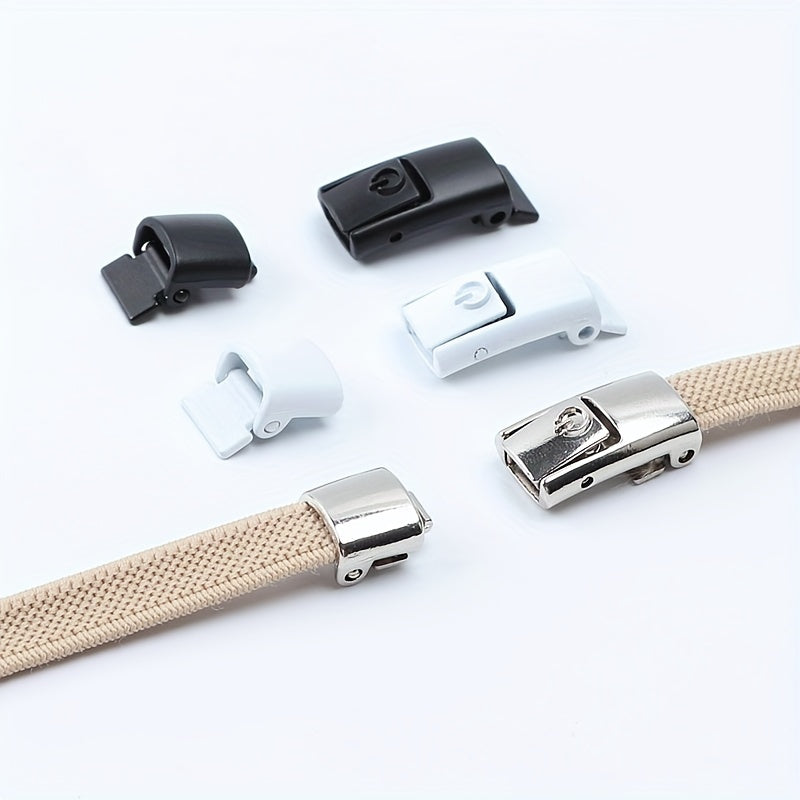 [Polyester Sneaker Accessories] White Polyester 1Pair Women's Sneaker Accessories, No Laces with Buckles