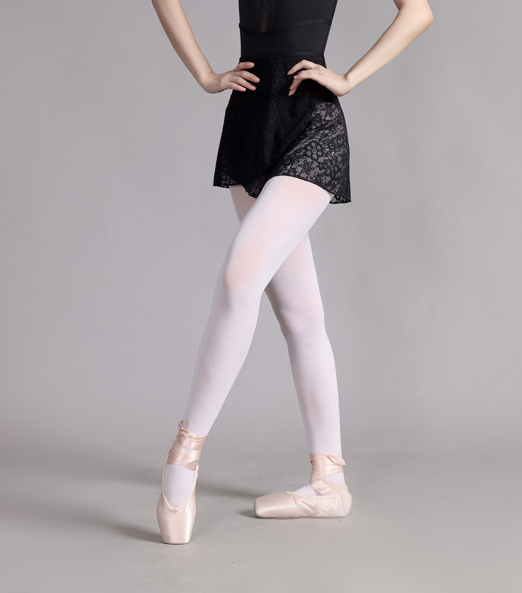 Women's Elegant Black Ballet Wrap Skirts - Semi-Sheer Lace Dance Skirt Dancewear