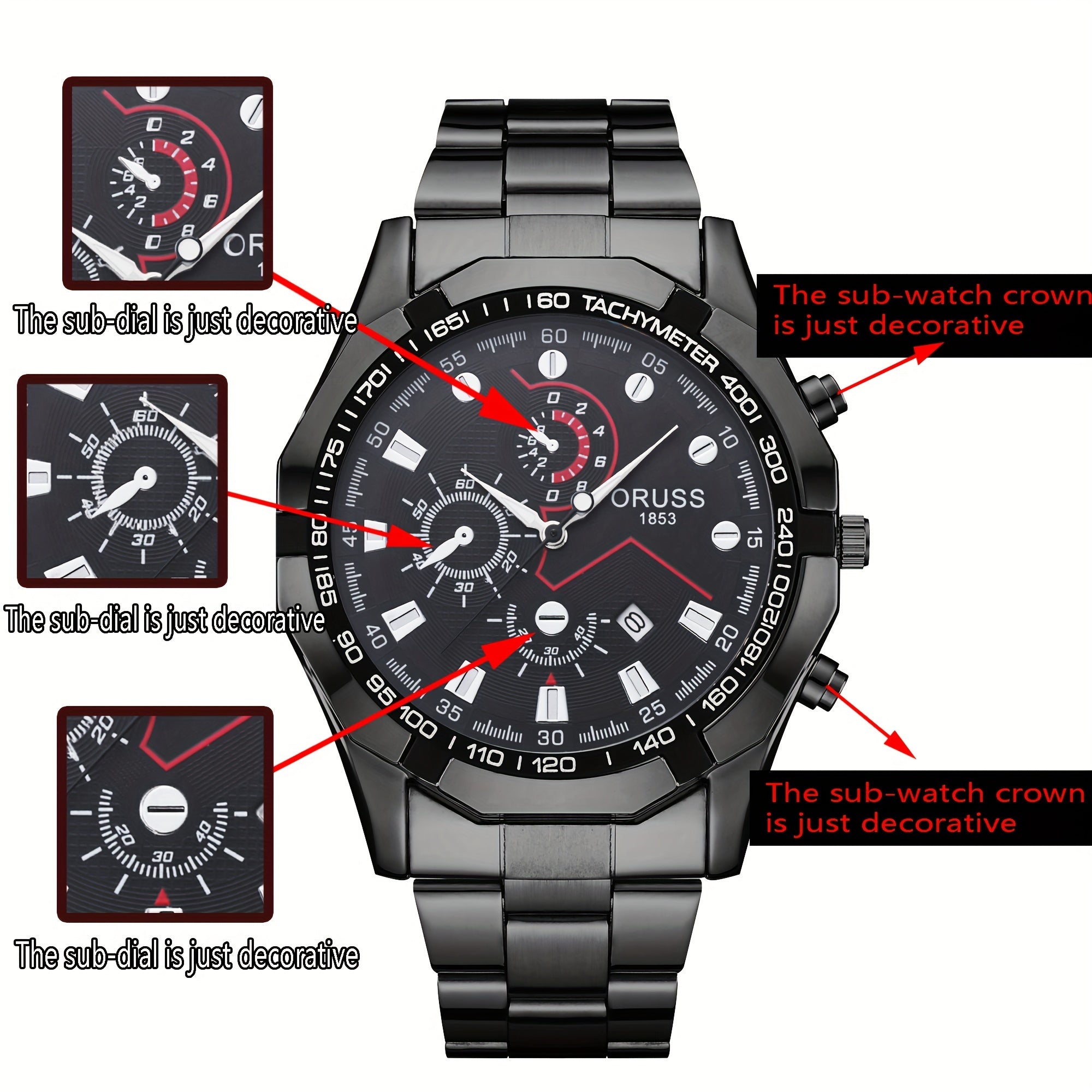 Large Dial Fashion Versatile Trend Men's Watch Waterproof Luminous Student Men's Watch, Ideal Choice For Gifts