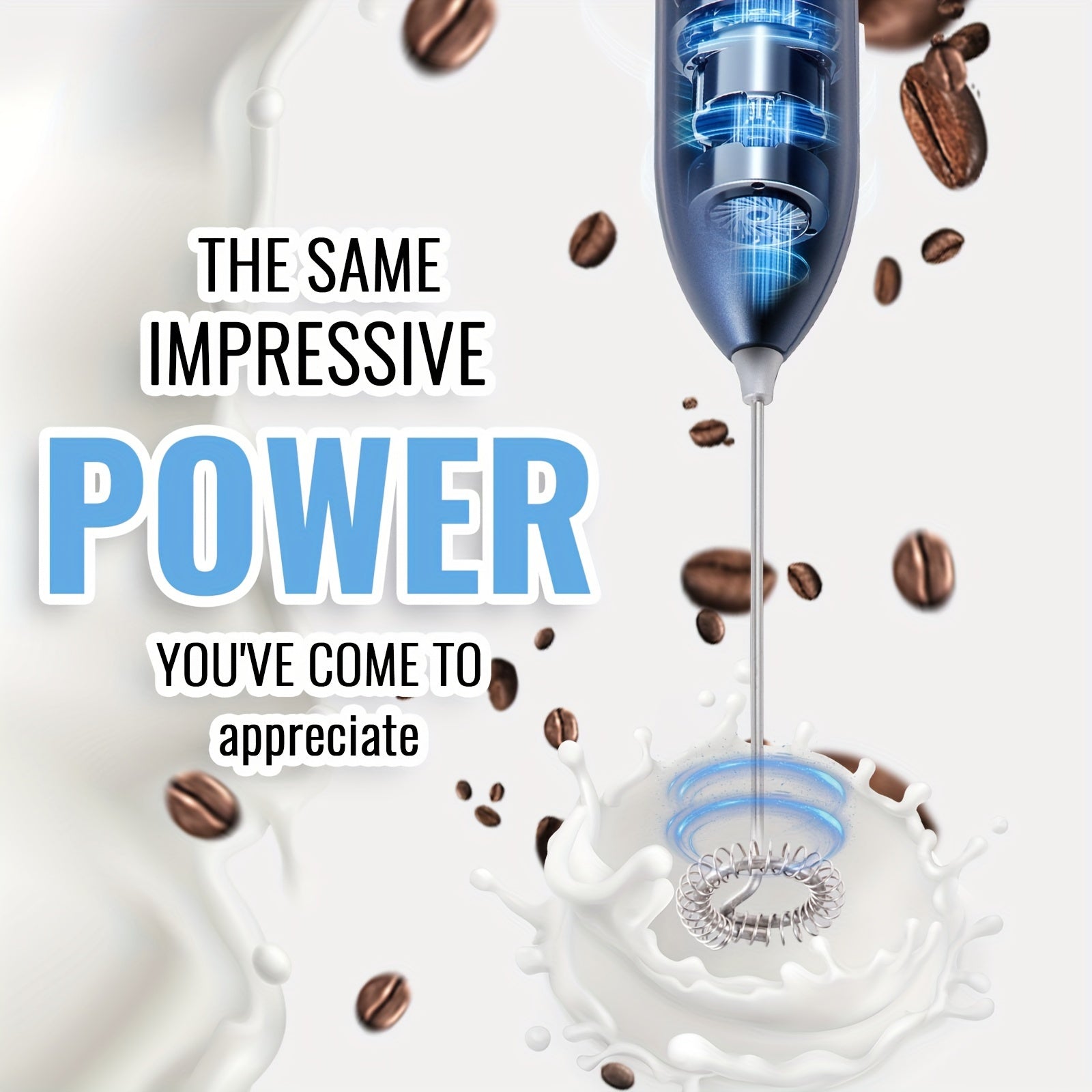 1pc, Lalayuan Powerful Electric Milk Frother, Mini Milk Foamer, Battery Operated (Not Included) Stainless Steel Drink Mixer, Handheld Electric Whisk For Coffee, Latte, Cappuccino, Chocolate, Matcha