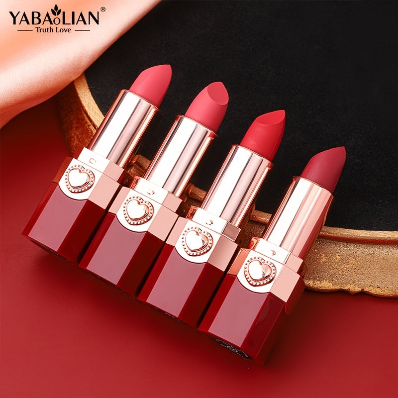 YABAOLIAN Lipstick 12 Colors Lipstick High Pigment Long Lasting Waterprrof Cosmetic Matte Lipstick