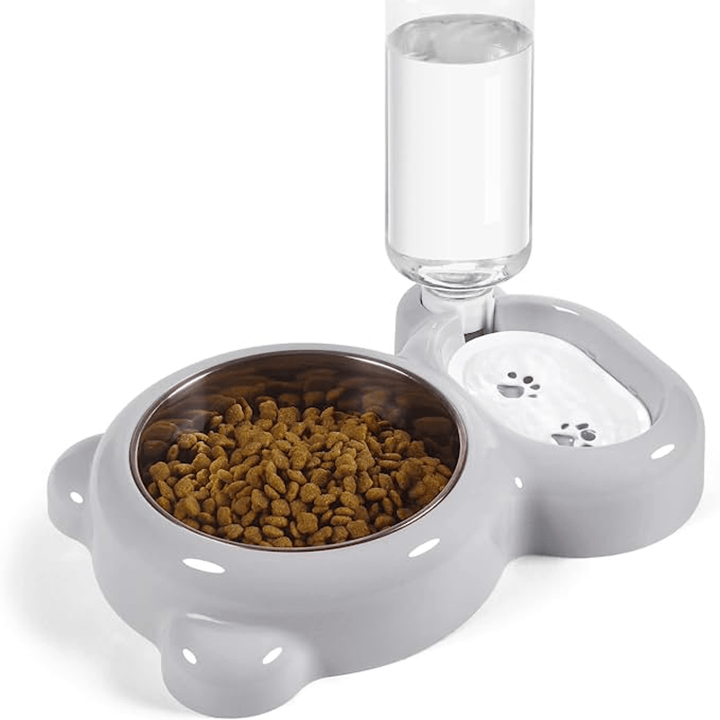 Keep Your Pet Hydrated & Fed with This Double Bowl Set & Automatic Water Dispenser Bottle!