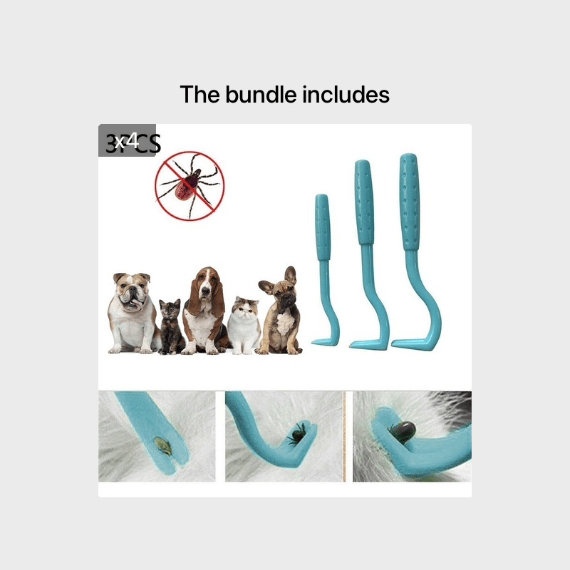 Pain-Free Tick Removal Tool For Dogs And Cats - Plastic Tick Puller And Grabber For Entire Head And Body