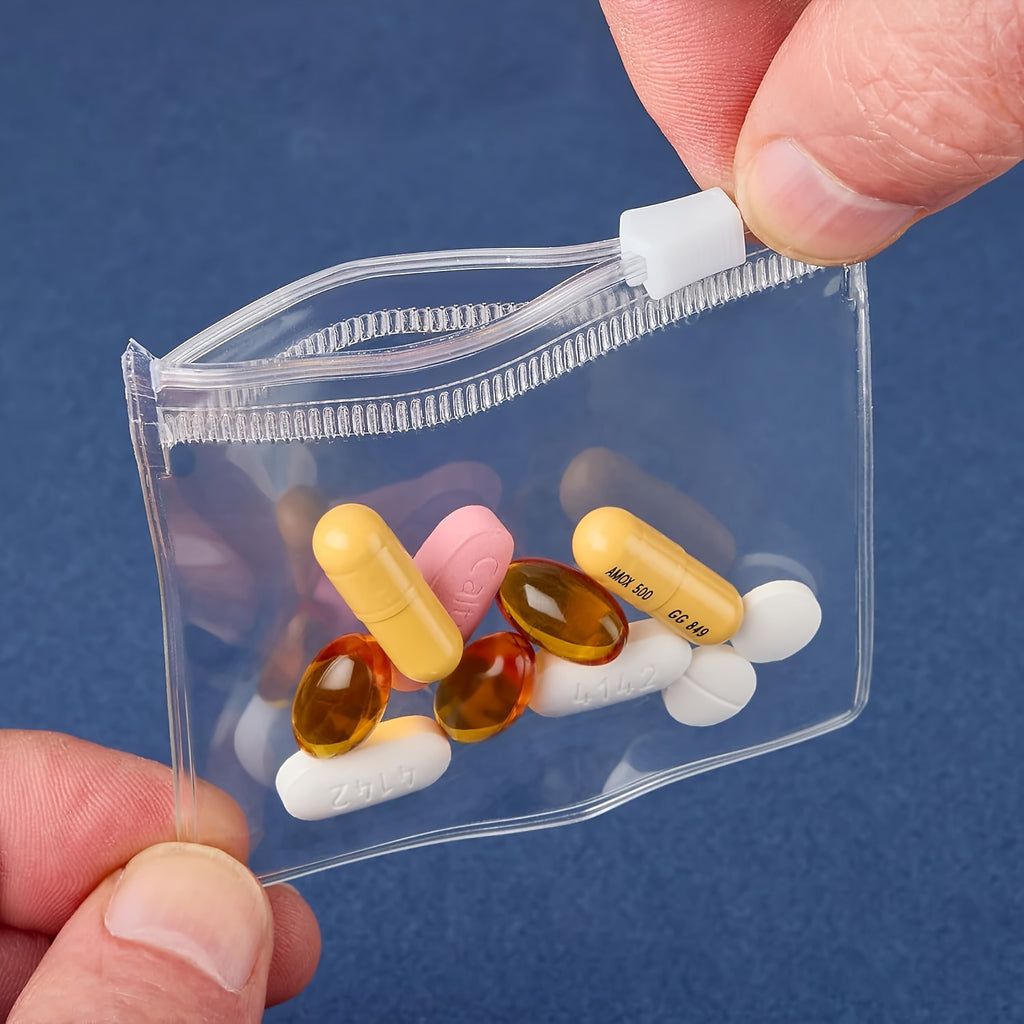 5/10/20/50/100pcs Jewelry Storage Roll, Reusable Zipper Pouch Set for Accessories and Synthetic Gemstones, Self-Sealing Bait Bag Medicine Organizer with Travel Accessory, Jewelry Rolls