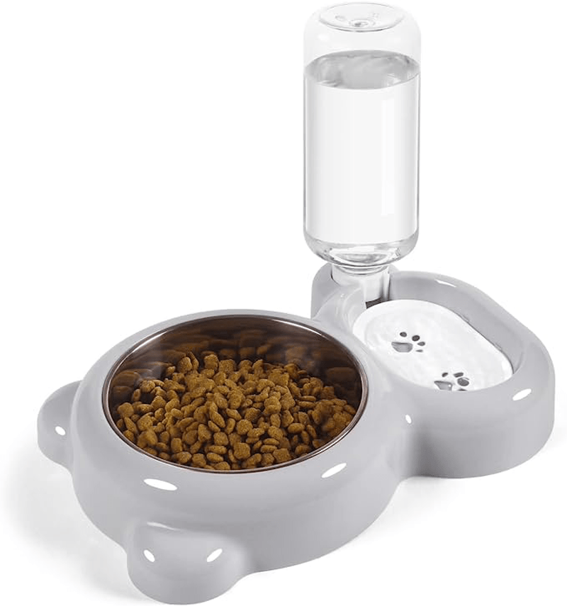 Keep Your Pet Hydrated & Fed with This Double Bowl Set & Automatic Water Dispenser Bottle!
