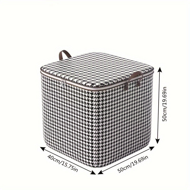 Houndstooth Storage Boxes, Clothes Blanket Storage Bags, Storage Containers With Handles, Closet Organizers