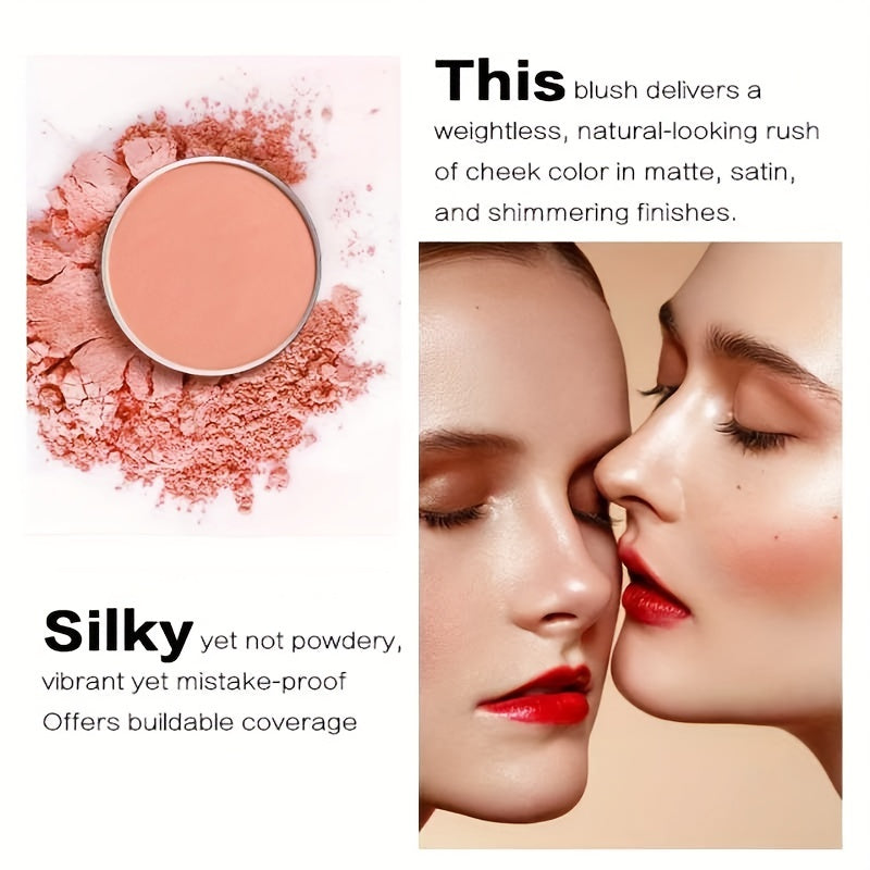 6 Colors Lightweight Matte Finish Milk Tea Blush Powder - Long-Lasting Blush for Contouring and Natural Cheek Enhancement with Buildable Coverage - Perfect for Everyday Makeup Looks