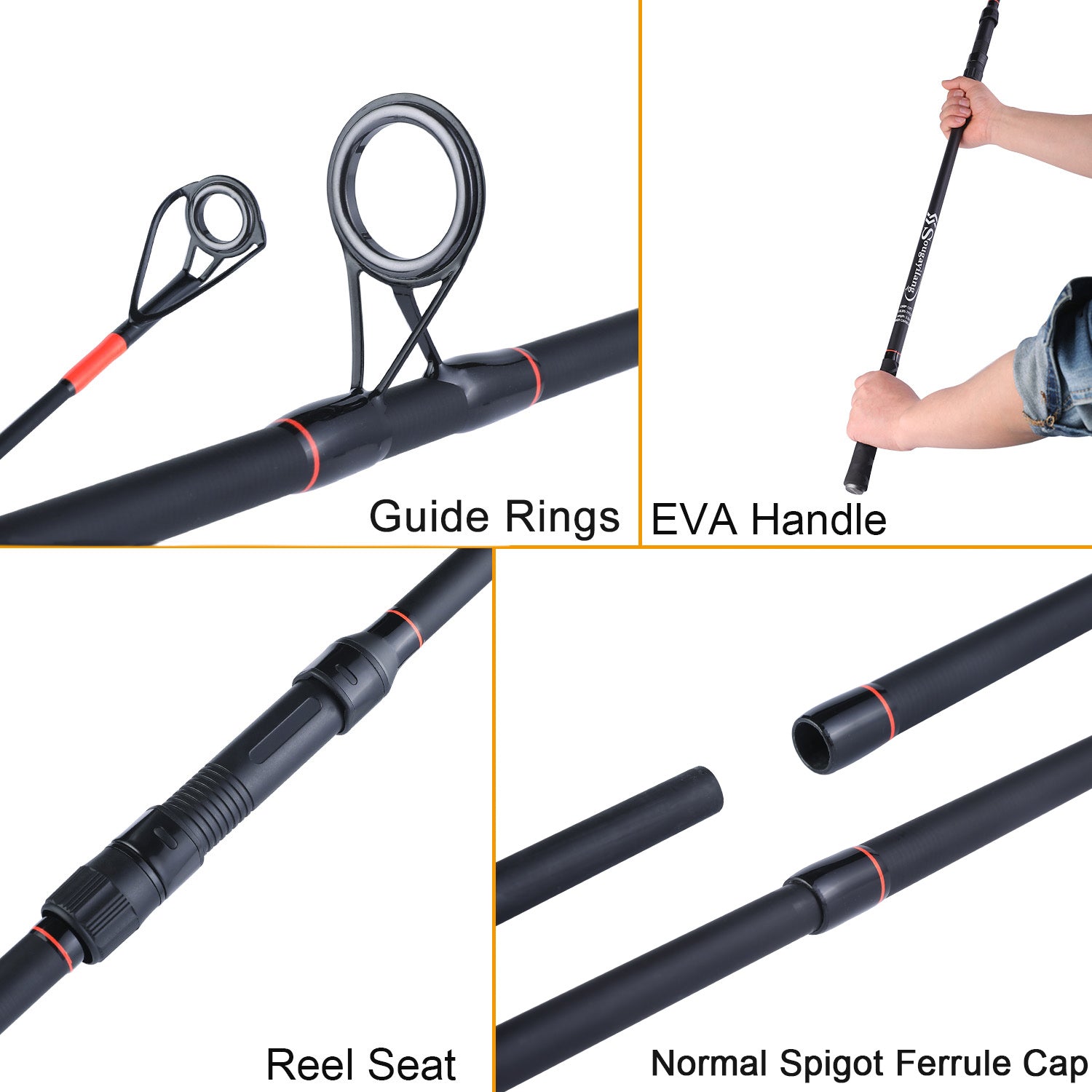 Sougayilang Carp Rod: Portable 6/7Section Ultralight Weight Carbon Fiber Rod for Ultimate Carp Fishing Performance