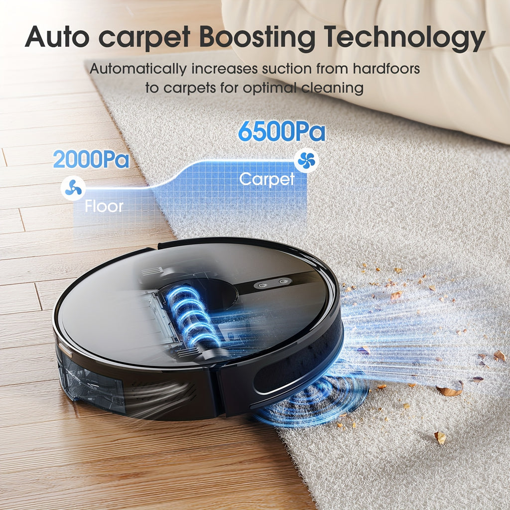 Lubluelu 6500Pa Robotic Vacuum, Robot Vacuum Cleaner And Mop Combo, 180Mins Max, 62dB, 34 No-Go Zones for Pet Hair Carpets Floor - B40/L15Ultra