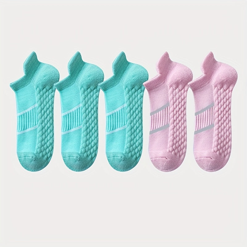 5 Pairs of Thin Mesh Men's Professional Sports Socks, Breathable Sweat-absorbing Anti-odor with Ear Lifting Heel Guard