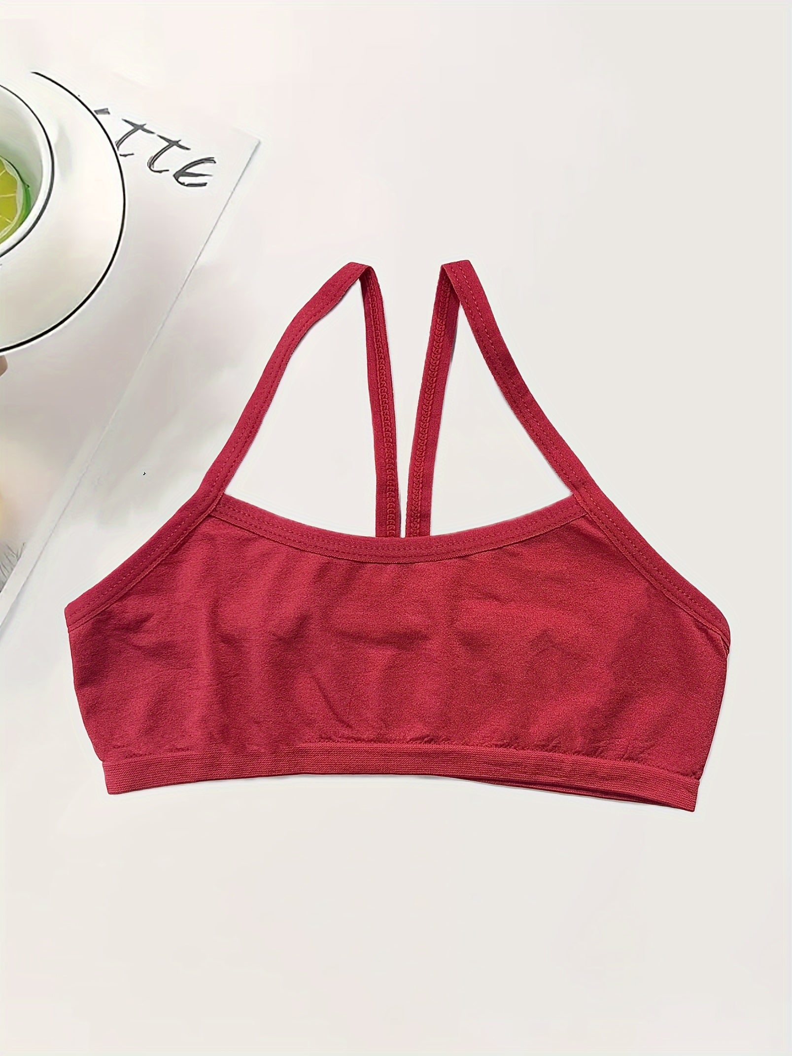 Holiday Style 4pcs Girls Training Bras Stretchy Sports Bralette Sleeveless Crops Tank Tops Underwears For 6-14 Years Old Kids