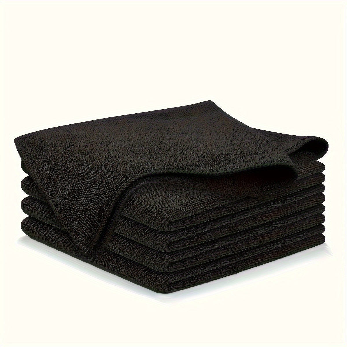 5/10/20/50 Pieces Black Flat Cleaning Cloth Set Soft And Quick-Drying Absorbent