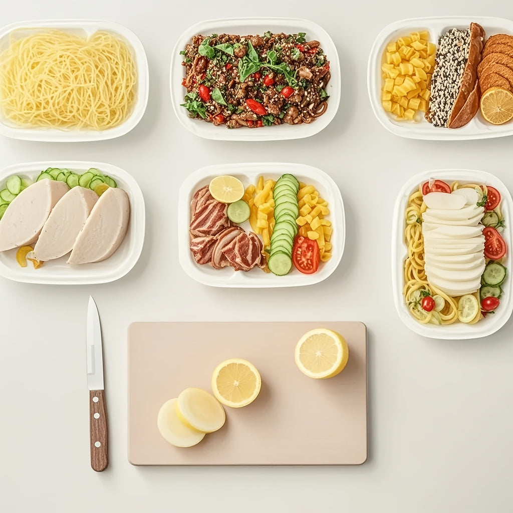 10pcs Stackable Food Storage Containers with Lids, BPA-Free Plastic Lunch Boxes, Suitable for Grains, Meat, Fruits, and Vegetables - Dishwasher and Microwave Safe