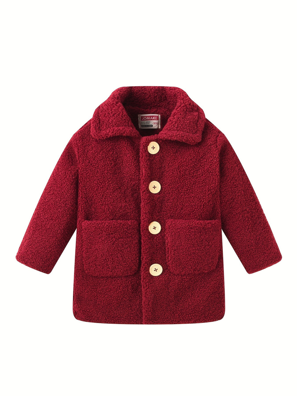 JOMAKE Girls' Winter Coat - Pastel Pink & Ombre Jacket with Button Front Closure, Soft Fleece-Lined Lapel Collar, Non-Stretchy Fabric for Everyday & Formal Events, Long Sleeve Casual Outerwear for School, Travel - Cute Korean