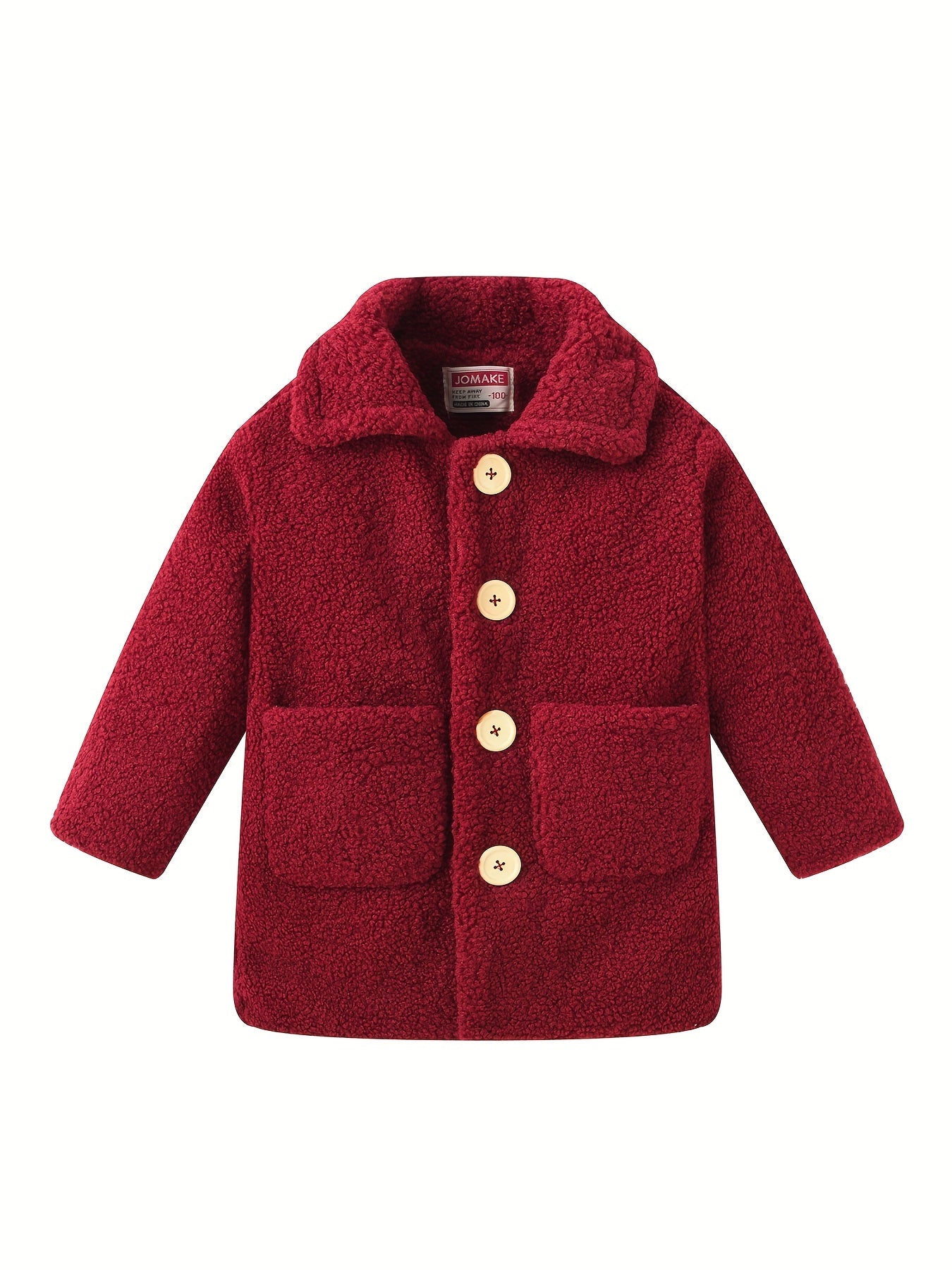 JOMAKE Girls' Winter Coat - Pastel Pink & Ombre Jacket with Button Front Closure, Soft Fleece-Lined Lapel Collar, Non-Stretchy Fabric for Everyday & Formal Events, Long Sleeve Casual Outerwear for School, Travel - Cute Korean