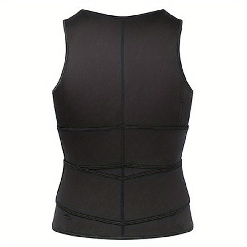 Men's Compression Sweat Sauna Vest, New Slimming Suit For Students, Waist Belts Body Shaper Back Support Tank Top For Workout Fitness Gym