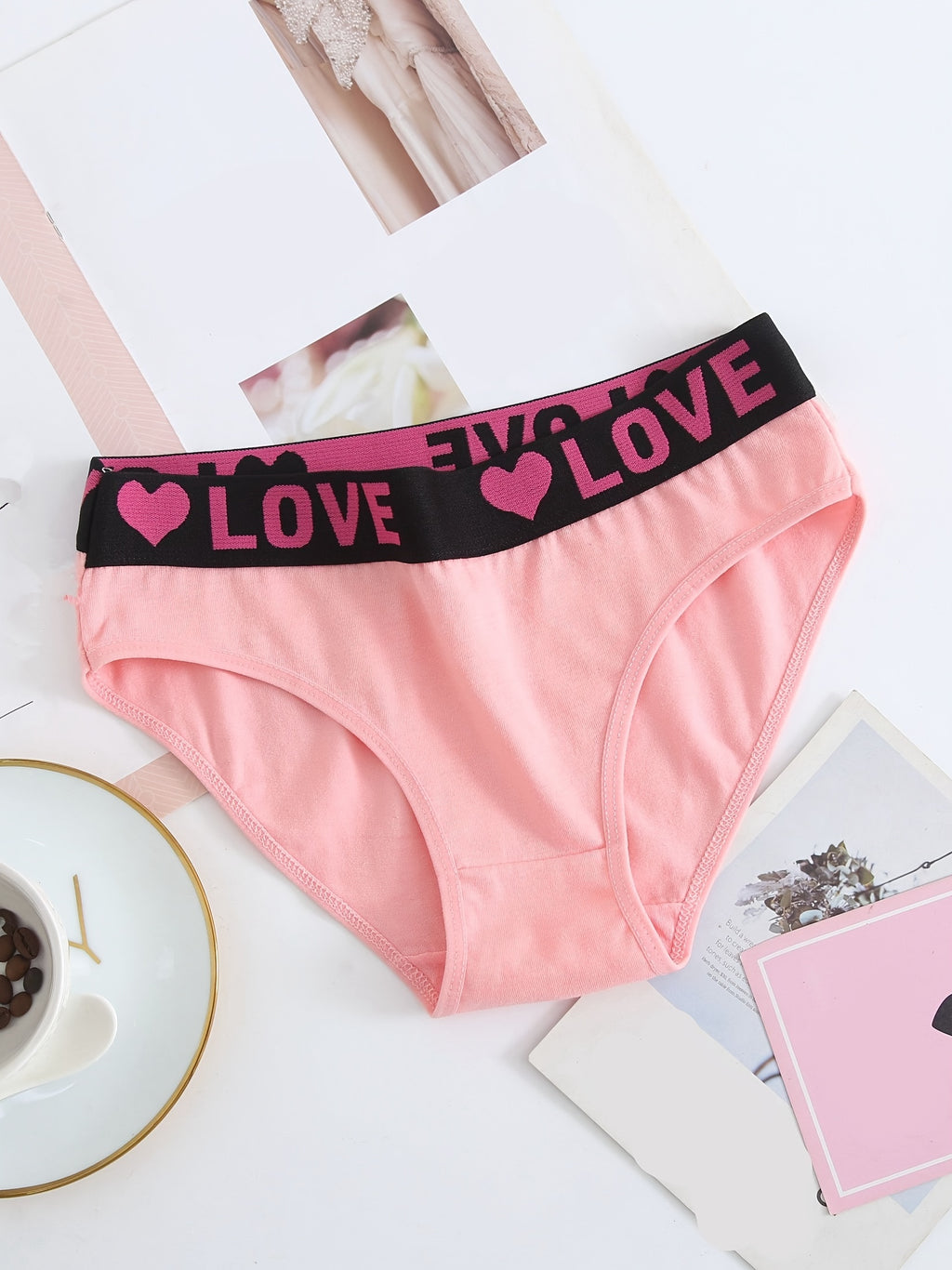 [6 Pack] Colorful Fabric Panties, Seamless Soft & Stretchy Bikini Briefs, Women's Lingerie & Underwear