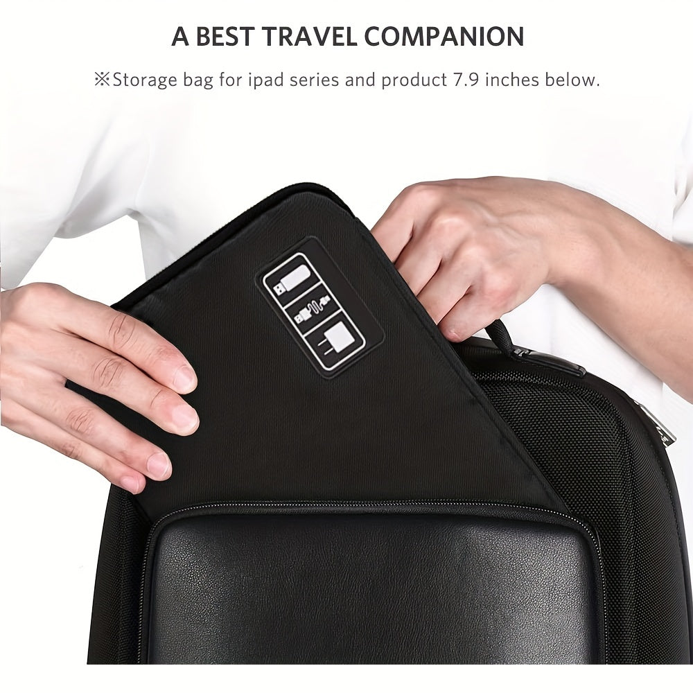 Electronics Accessories Organizer Bag, Portable Tech Gear Phone Accessories Storage Carrying Travel Case Bag, Headphone Earphone Cable Organizer Bag (M, Black)